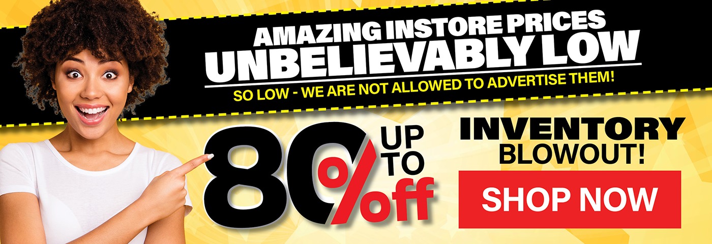 Inventory Blowout Sale: Up to 80% Off