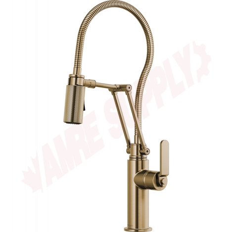 Photo 1 of 63144LF-GL : Brizo LITZE Articulating Faucet With Finished Hose, Brilliance Luxe Gold 