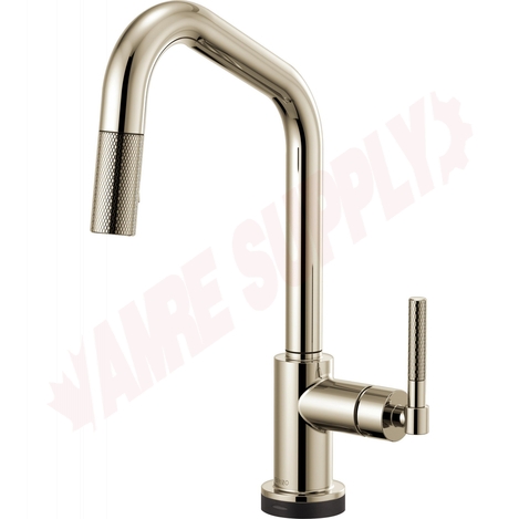 Photo 1 of 64063LF-PN : Brizo LITZE SmartTouch® Pull-Down Faucet with Angled Spout and Knurled Handle, Polished Nickel