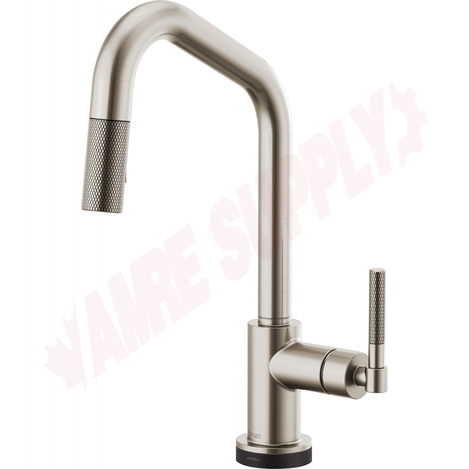 Photo 1 of 64063LF-SS : Brizo LITZE SmartTouch® Pull-Down Faucet with Angled Spout and Knurled Handle, Stainless Steel