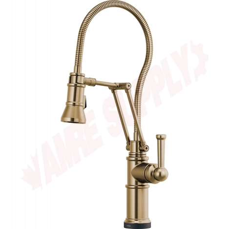 Photo 1 of 64125LF-GL : Brizo ARTESSO SmartTouch® Articulating Faucet With Finished Hose, Brilliance Luxe Gold 