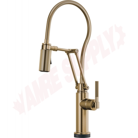 Photo 1 of 64143LF-GL : Brizo LITZE Smarttouch® Articulating Faucet With Finished Hose, Brilliance Luxe Gold 