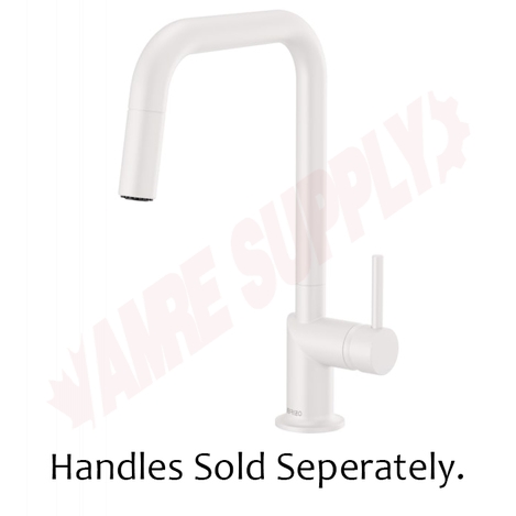 Photo 1 of 63065LF-MWLHP : Brizo ODIN Pull-Down Faucet with Square Spout - Less Handle, Matte White