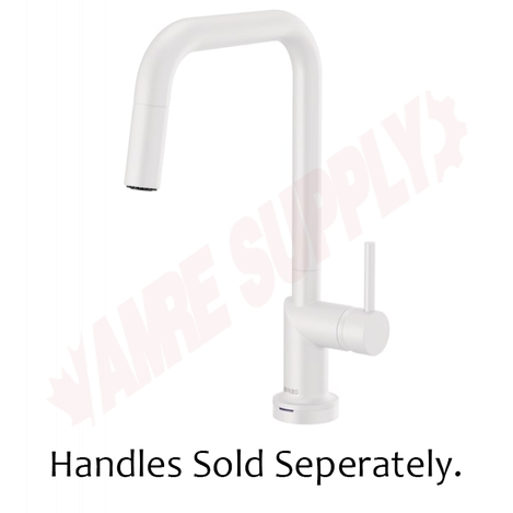 Photo 1 of 64065LF-MWLHP : Brizo ODIN SmartTouch® Pull-Down Faucet with Square Spout - Less Handle, Matte White