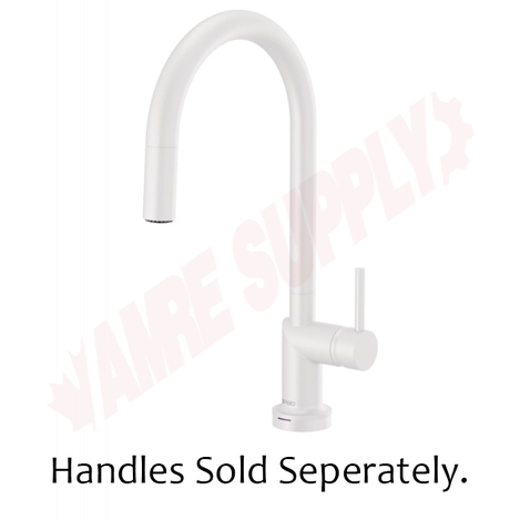 Photo 1 of 64075LF-MWLHP : Brizo ODIN SmartTouch® Pull-Down Faucet with Arc Spout - Less Handle, Matte White
