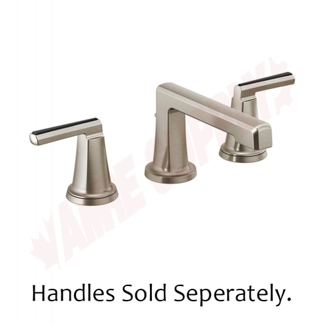 Photo 1 of 65397LF-NKLHP : Brizo LEVOIR Widespread Lavatory Faucet With Low Spout - Less Handles, Luxe Nickel