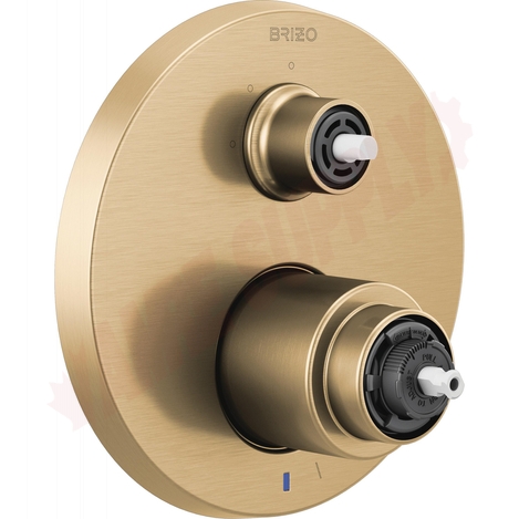 Photo 1 of T75P535-GLLHP : Brizo LITZE Pressure Balance Valve with Integrated 3-Function Diverter Trim - Less Handles, Brilliance Luxe Gold