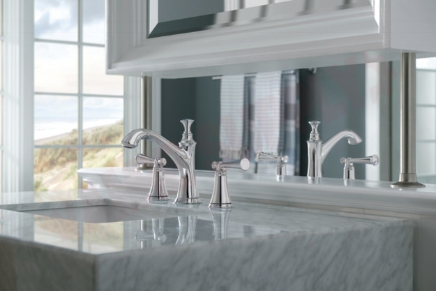 Photo 3 of 65305LF-PCLHP : Brizo BALIZA Two Handle Widespread Lavatory Faucet - Less Handles, Chrome