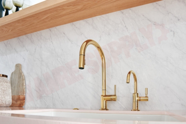 Photo 2 of HLK175-PG : Brizo ODIN Pull-Down Faucet Metal Lever Handle, Brilliance Polished Gold